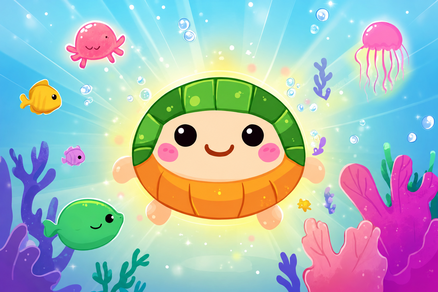 Hovedillustration i 2D til Turtle Game